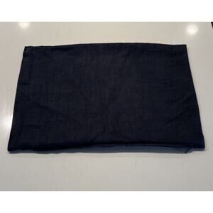 CB2 Navy Blue Linen Pillow Coastal Modern Rectangle Nautical COVER ONLY